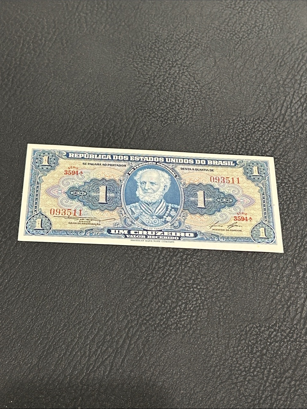 Vintage Blue Decorative Home Art Print - Brazilian Banknote Design